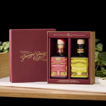 [주세페주스티] 3메달 큐빅 발사믹 식초 250ml+엑스트라버진 올리브오일 250ml 세트 (선물박스+쇼핑백 무료증정)