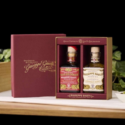 [주세페주스티] 3메달 큐빅 발사믹 식초 250ml + 화이트 발사믹 식초 250ml 세트 (선물박스+쇼핑백 무료증정)