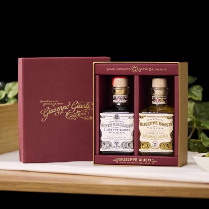 [주세페주스티] 1메달 큐빅 발사믹 식초 250ml + 화이트 발사믹 식초 250ml 세트 (선물박스+쇼핑백 무료증정)