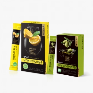 [몽베스트] 올레샷 유기농 100% 올리브오일 1팩(14스틱) + 레몬즙 1팩(14스틱)