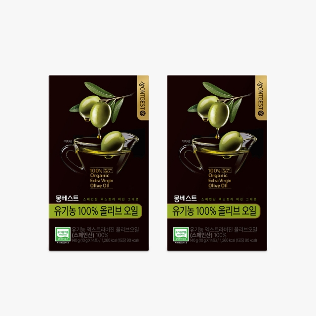 [몽베스트] 올레샷 유기농 100% 올리브 오일 2팩(28스틱) + 레몬즙 2팩(28스틱)