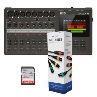 ZOOM R20 + XLR-4c/CP + SD 32G 레코딩 패키지