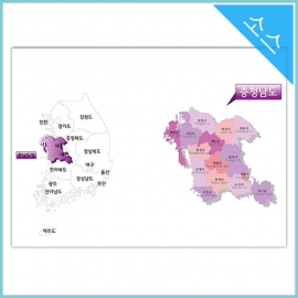 충청남도 행정구역지도 (시군경계) 일러스트 벡터파일