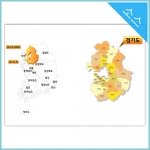 경기도 행정구역지도 (시군경계) 일러스트 벡터파일