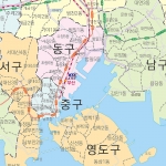 부산시 행정구역지도 (도로경계) 4종시리즈 롤스크린