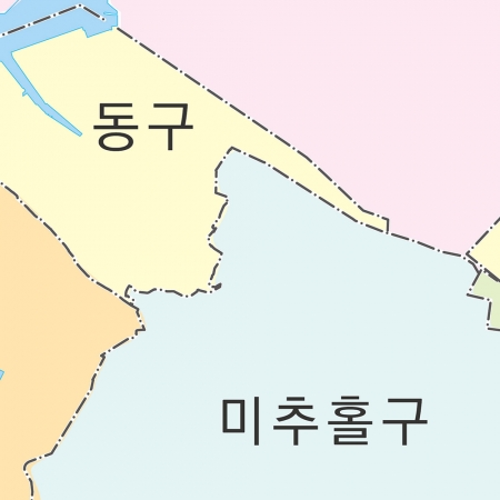 인천시 행정구역지도 (도로경계) 4종시리즈 롤스크린