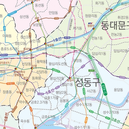 서울시 행정구역지도 (도로경계) 4종시리즈 족자