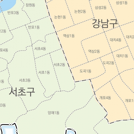 서울시 행정구역지도 (도로경계) 4종시리즈 코팅