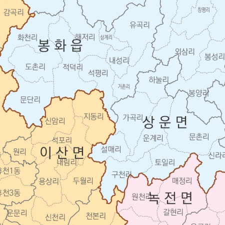 경상북도 행정구역지도 (도로경계) 6종시리즈 코팅