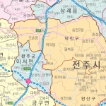 전라북도 행정구역지도 (도로경계) 6종시리즈 코팅