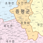 충청북도 행정구역지도 (도로경계) 6종시리즈 롤스크린