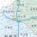 충청북도 행정구역지도 (도로경계) 6종시리즈 롤스크린
