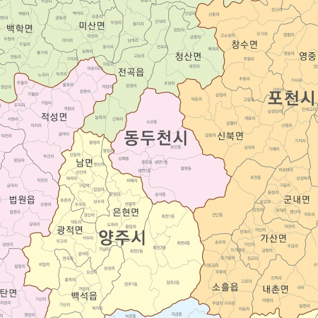경기도 행정구역지도 (도로경계) 6종시리즈 롤스크린