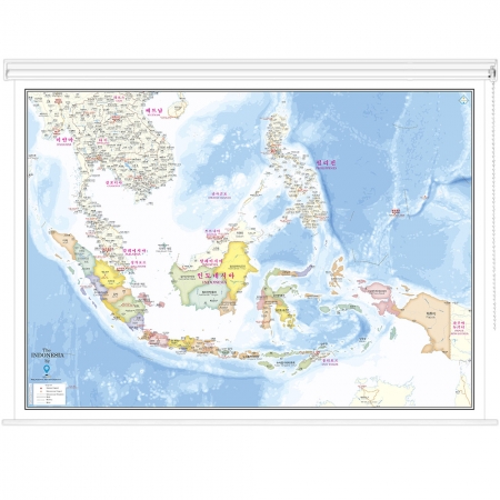 인도네시아지도 (도시별색상) 롤스크린