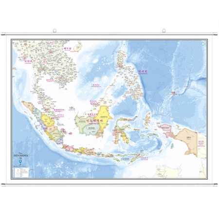 인도네시아지도 (도시별색상) 족자