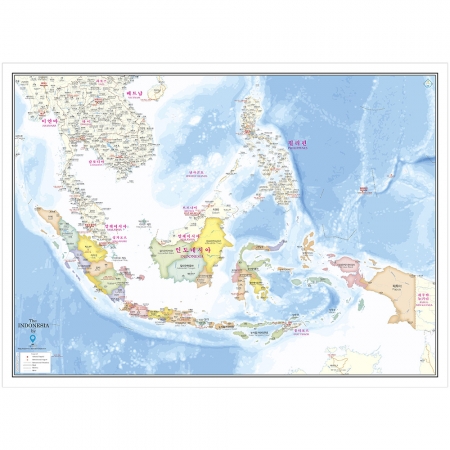 인도네시아지도 (도시별색상) 코팅