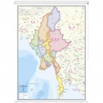미얀마지도 (도시별색상) 롤스크린