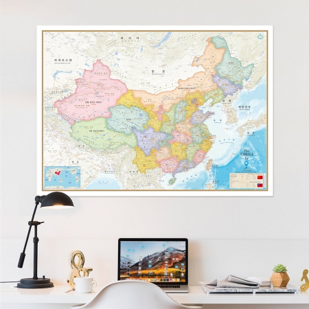 중국지도 (도시별색상) 롤스크린