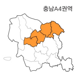 랜드맵 충청남도 부동산 전자지적도 A4권역(1.홍성군 2.예산군 3.아산시 4.천안시)