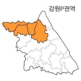 랜드맵 강원도 부동산 전자지적도 P권역(1.철원군 2.화천군 3.인제군 4.양구군)