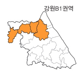 랜드맵 강원도 부동산 전자지적도 B1권역(1.화천군 2.인제군 3.양구군 4.경기 포천)