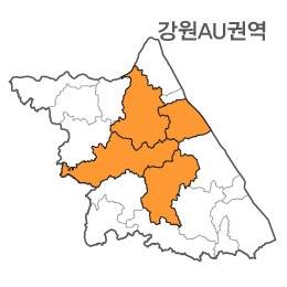 랜드맵 강원도 부동산 전자지적도 AU권역(1.홍천군 2.양양군 3.인제군 4.평창군)