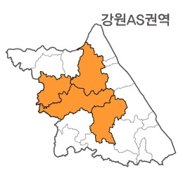 랜드맵 강원도 부동산 전자지적도 AS권역(1.홍천군 2.춘천시 3.인제군 4.평창군)