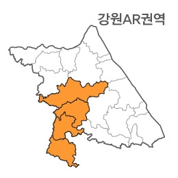 랜드맵 강원도 부동산 전자지적도 AR권역(1.홍천군 2.횡성군 3.원주시 4.충북 충주)