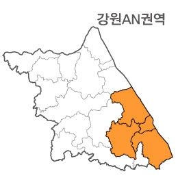 랜드맵 강원도 부동산 전자지적도 AN권역(1.동해시 2.강릉시 3.삼척시 4.정선군)