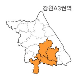 랜드맵 강원도 부동산 전자지적도 A3크기 권역(1.영월군 2.정선군 3.평창군 4.충북 제천)