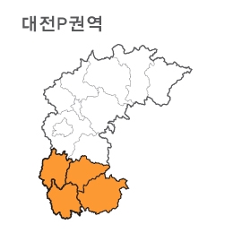 랜드맵 대전시 부동산 전자지적도 P권역(1.대전시 2.충남 영동군 3.충남 옥천군 4.충남 금산군)