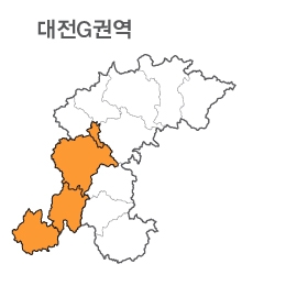 랜드맵 대전시 부동산 전자지적도 G권역(1.대전시 2.청원군 3.증평군 4.논산시)