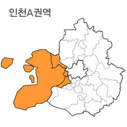 랜드맵 인천시 부동산 전자지적도 A권역(1.인천시 2.김포시 3.부천시 4.시흥시)