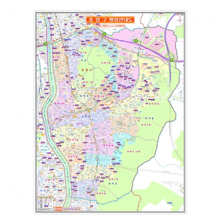 서울시 중랑구지도 (행정관내도) 코팅