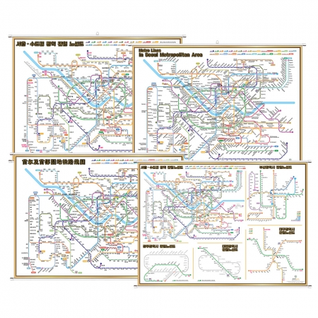 지하철 노선도 (한글/영문/중국어) 4종 시리즈 족자