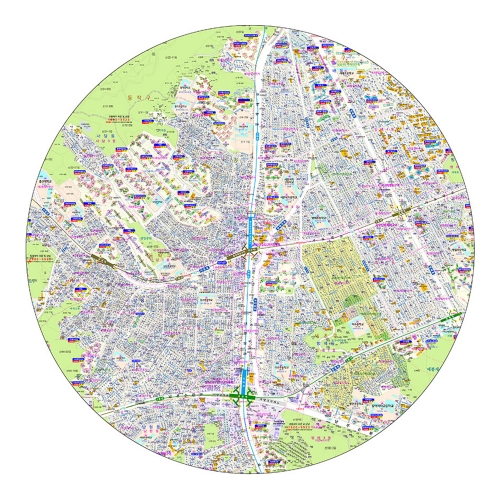 [부동산] 테이블용 원형 지도 - 나우맵 맞춤 지도제작 문의