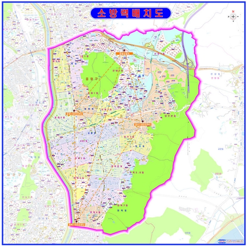 [관공서] 소방서 소방력 배치도 - 나우맵 맞춤 지도제작 문의