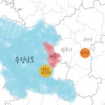 대한민국백지도 (시군경계) A3크기 8장 세트