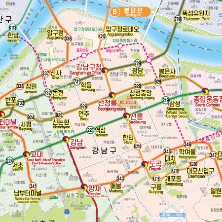 서울 지하철 노선망도 족자