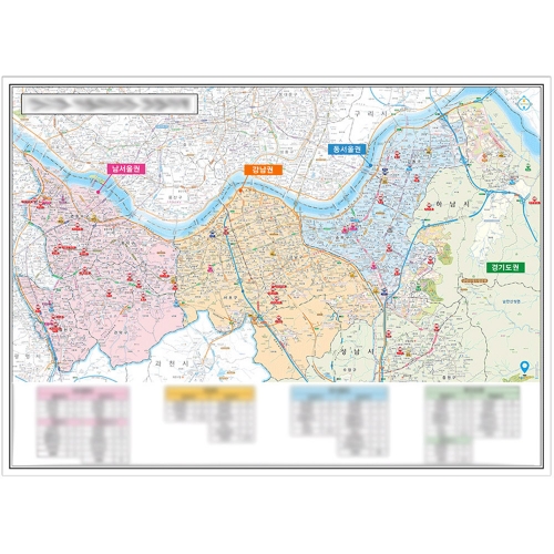 [상권/지점관리] 서울하남권 관할구역 지점 위치 표시 - 나우맵 맞춤 지도제작 문의