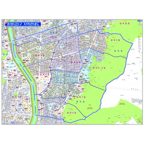 [선거구지도] 중랑구 갑구 선거구 구역 안내도 - 나우맵 맞춤 지도제작 문의