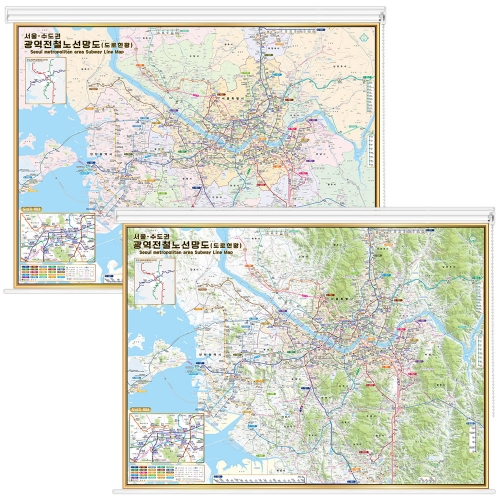 서울 수도권 광역 지하철 노선망도 (도로현황) 롤스크린