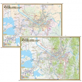 서울 수도권 광역 지하철 노선망도 (도로현황) 족자