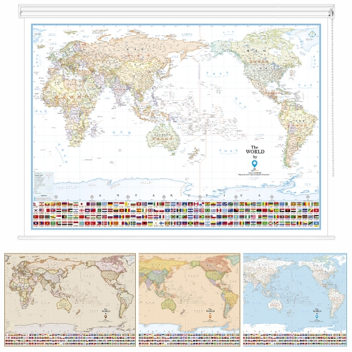 세계지도 국기 컬러 4종시리즈 롤스크린