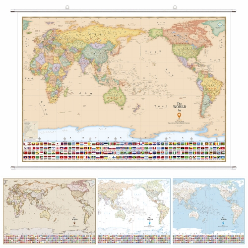 세계지도 국기 컬러 4종시리즈 족자