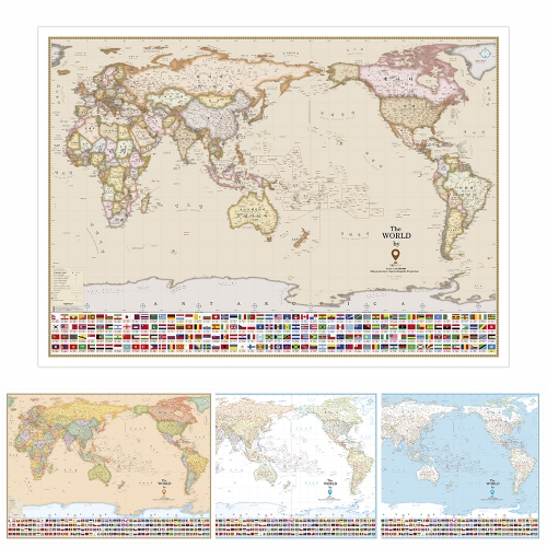 세계지도 국기 컬러 4종시리즈 코팅