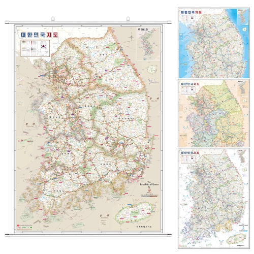 커스텀 대한민국지도 컬러 4종시리즈 족자