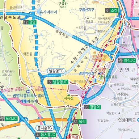 서울 수도권지도 롤스크린