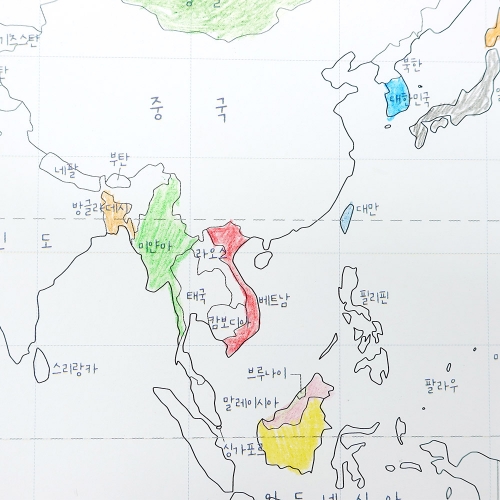 전국 세계 여행 색칠지도 세트