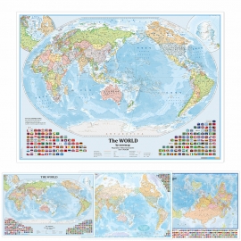 세계지도 국기 도법별 4종시리즈 코팅